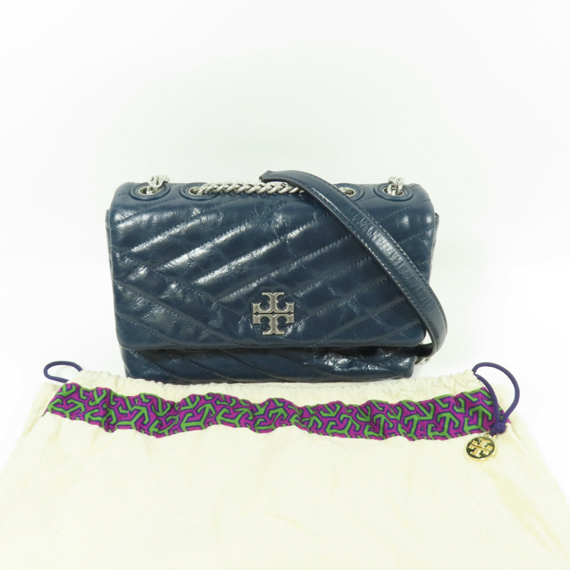 Tory Burch 牛皮皮革Kira Chevron銀扣鏈帶肩背袋-9