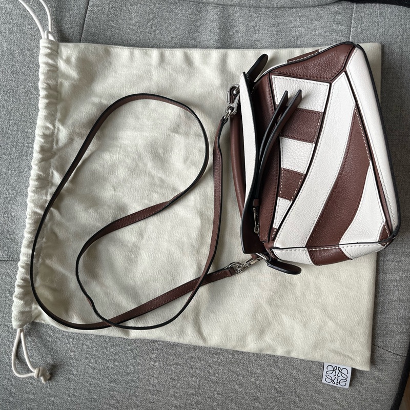 【LOEWE Mini Puzzle咖+白色幾何包】-11