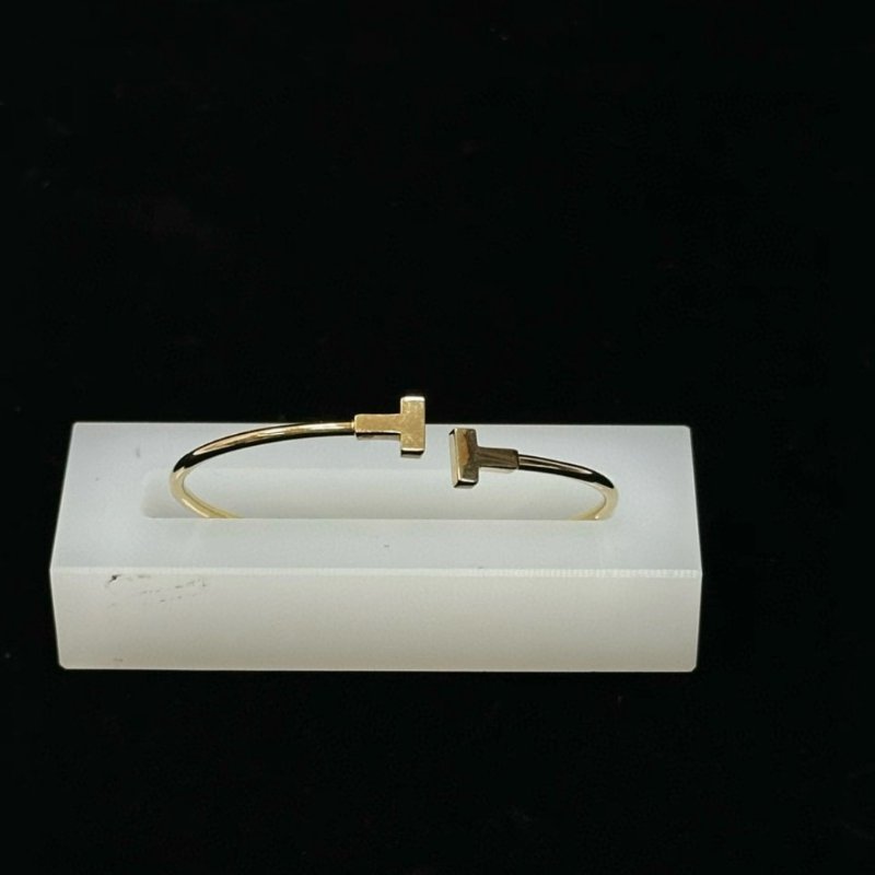 TIFFANY T系列雙T線圈手鐲 14cm 98新配件盒子塵袋-1