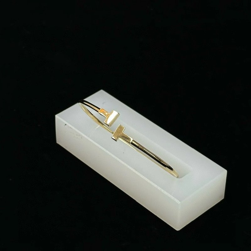 TIFFANY T系列雙T線圈手鐲 14cm 98新配件盒子塵袋-3