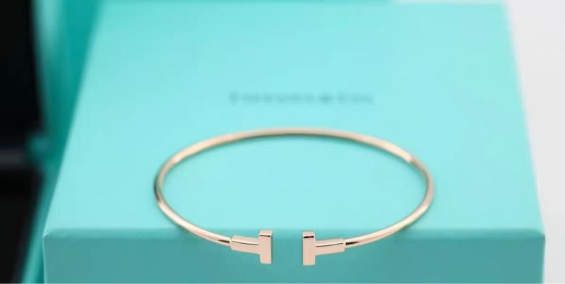 TIFFANY T系列雙T線圈手鐲 14cm 98新配件盒子-1