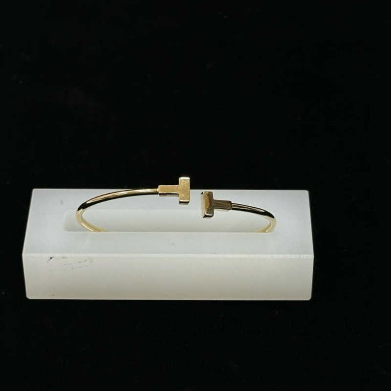 TIFFANY T系列雙T線圈手鐲 14cm 98新配件盒子塵袋-1