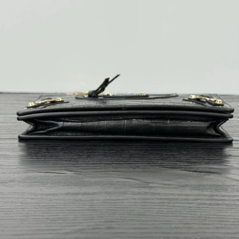 BALENCIAGA 黑金機車WOC肩背斜背包 21*13*3 99新配件塵袋-3