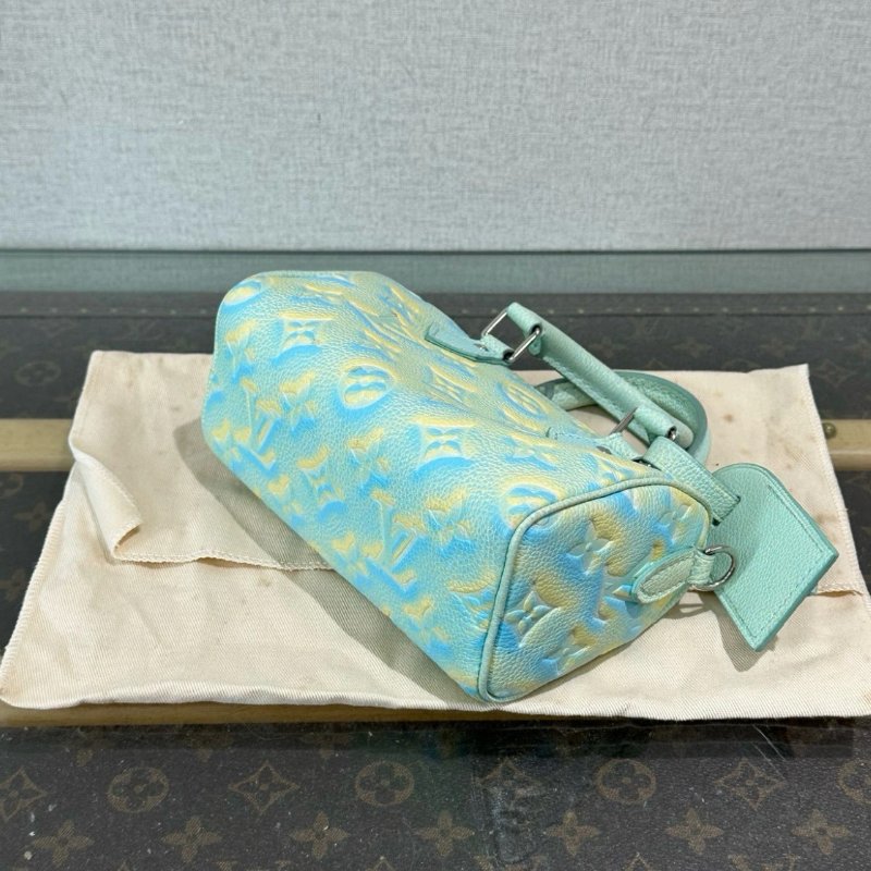 LV 星辰綠speedy nano手提斜背包 芯片款 16*10*7.5 99新配件塵袋-2