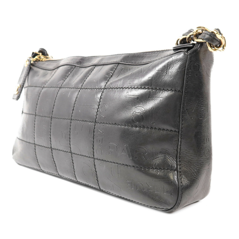 CHANEL 羊皮皮革Vintage Chain Shoulder金扣鏈帶肩背袋-2