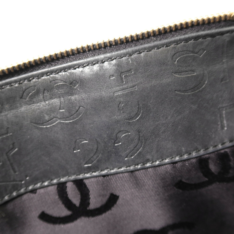 CHANEL 羊皮皮革Vintage Chain Shoulder金扣鏈帶肩背袋-16