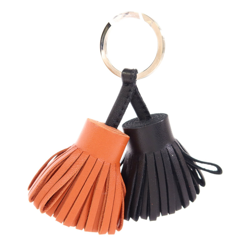 HERMES Swift皮革Duo Carmen銀扣掛飾-0