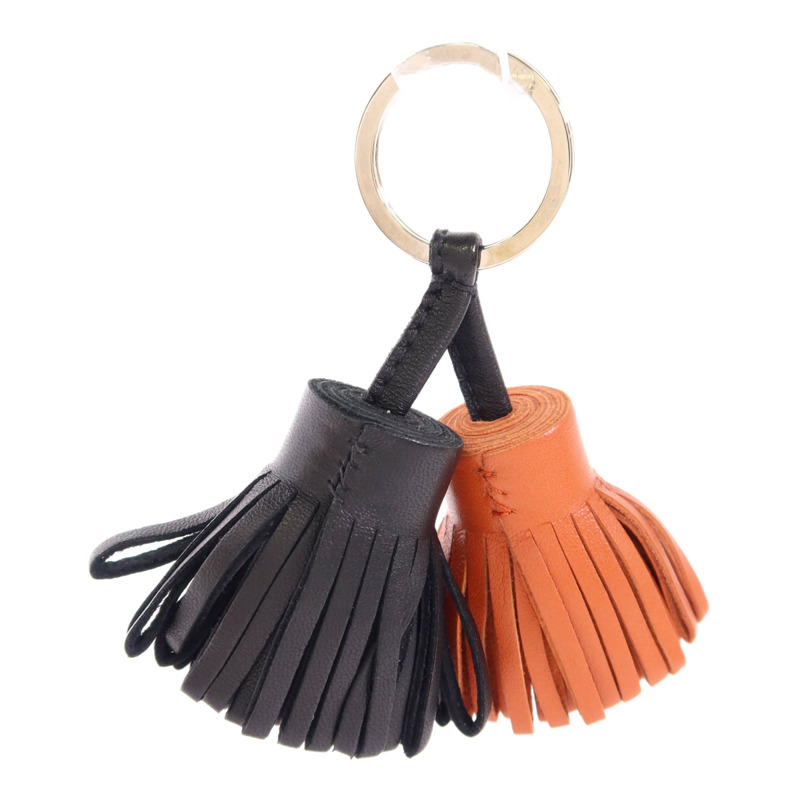 HERMES Swift皮革Duo Carmen銀扣掛飾-1