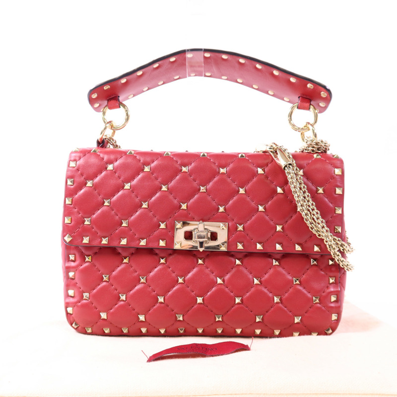 Valentino 牛皮皮革Garavani Rockstud金扣手挽肩背兩用袋-8