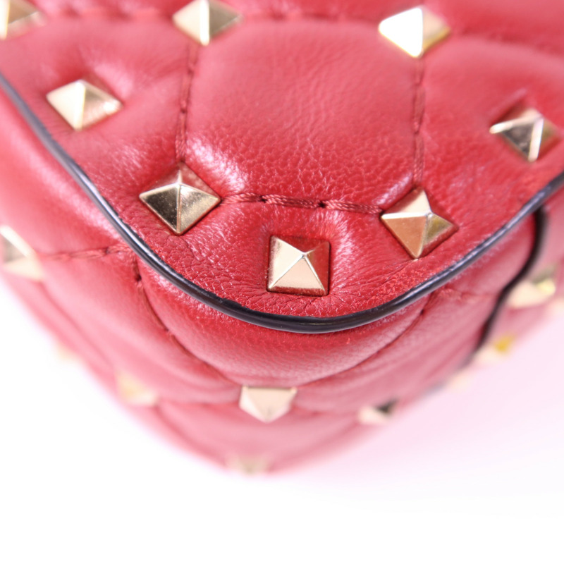 Valentino 牛皮皮革Garavani Rockstud金扣手挽肩背兩用袋-12