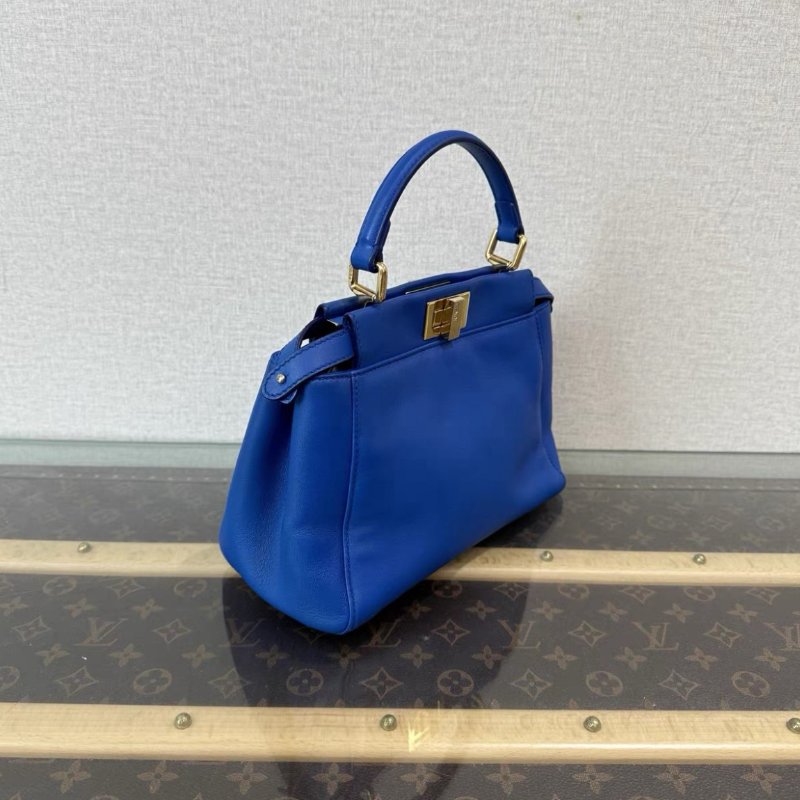 FENDI 藍色金扣 Peekaboo手提肩背斜背包 23*17*10 99新配件塵袋-1