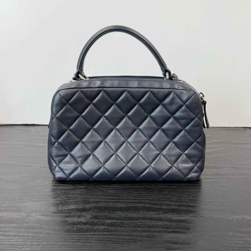 CHANEL trendy cc銀扣藍色相機包 28*16*13 99新配件塵袋-5
