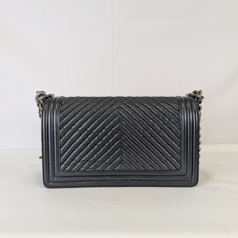 莉亞精品♡Chanel boy25炭灰銀釦-5
