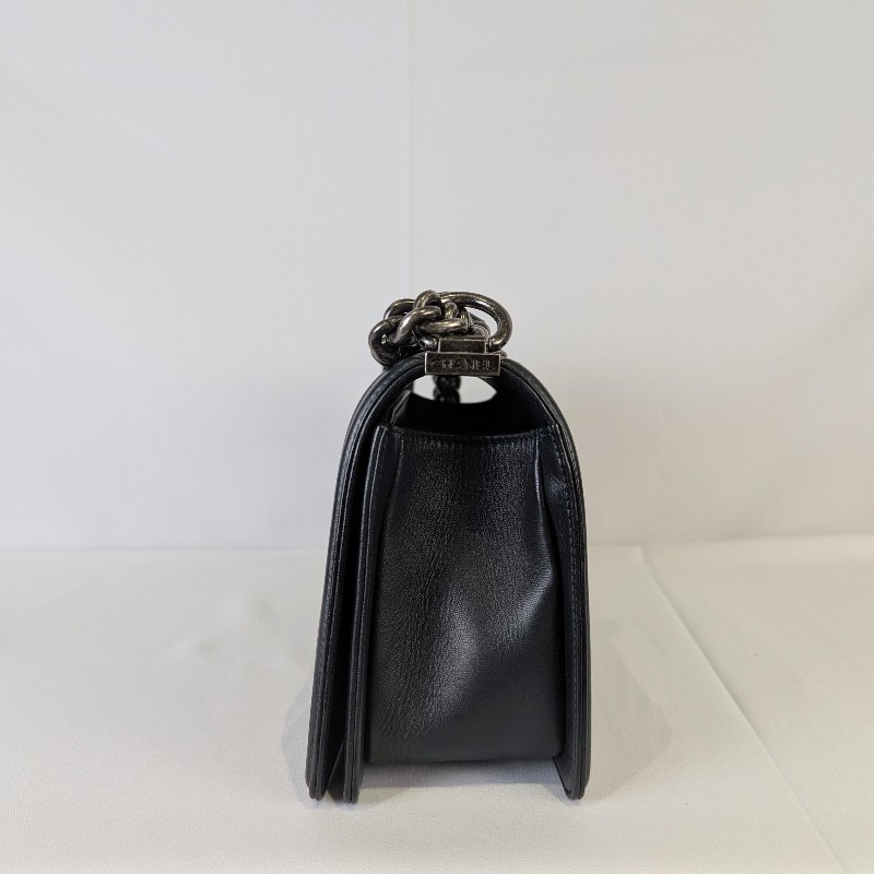 莉亞精品♡Chanel boy25炭灰銀釦-11
