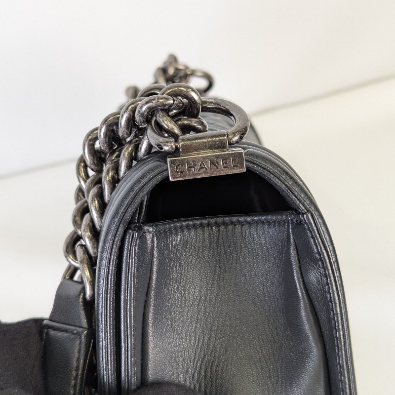 莉亞精品♡Chanel boy25炭灰銀釦-17