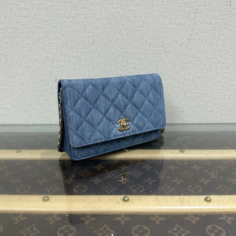 CHANEL 22C牛仔金球woc肩背斜背包 19*4.5*12 全新閒置配件盒子塵袋-1