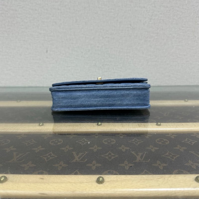 CHANEL 22C牛仔金球woc肩背斜背包 19*4.5*12 全新閒置配件盒子塵袋-2