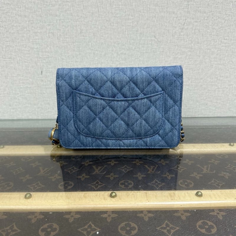 CHANEL 22C牛仔金球woc肩背斜背包 19*4.5*12 全新閒置配件盒子塵袋-4