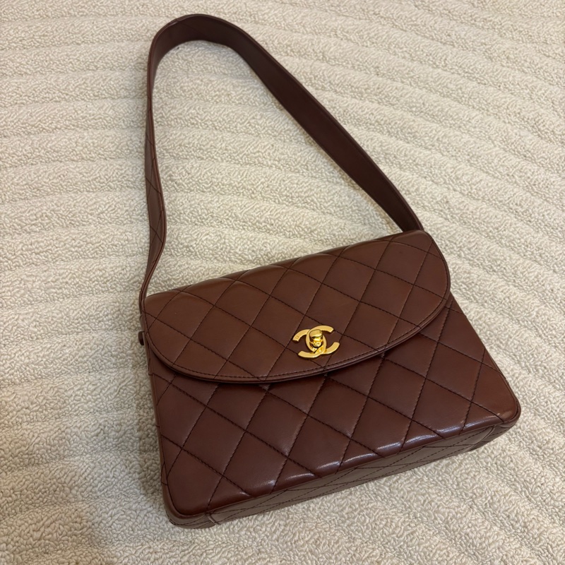 Chanel 香奈兒 Kelly Shoulder 巧克力色 中古 24k Vintage-5