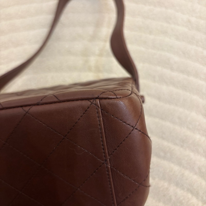 Chanel 香奈兒 Kelly Shoulder 巧克力色 中古 24k Vintage-12