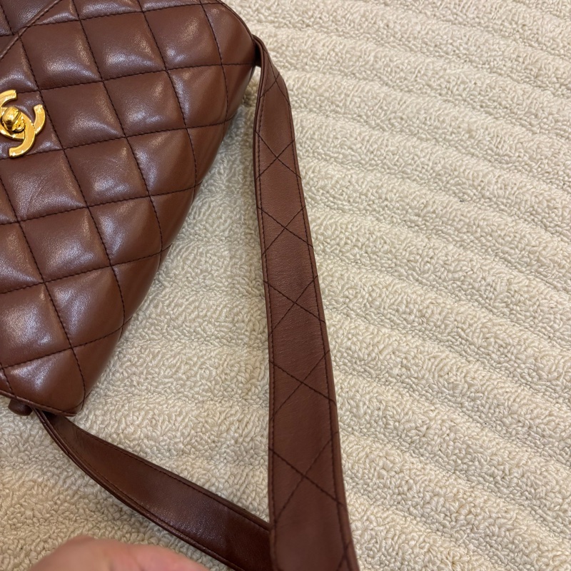 Chanel 香奈兒 Kelly Shoulder 巧克力色 中古 24k Vintage-20