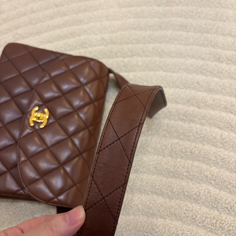 Chanel 香奈兒 Kelly Shoulder 巧克力色 中古 24k Vintage-22