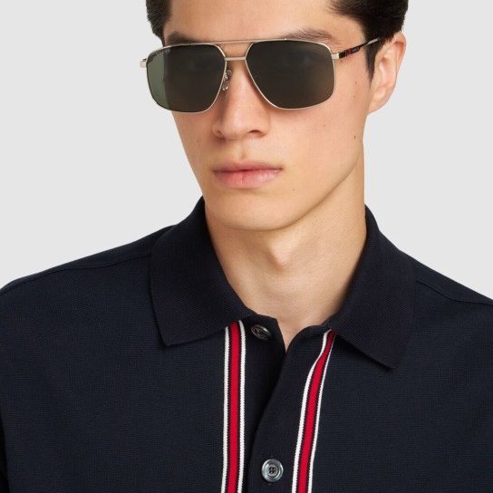 Gucci🐝男款太陽眼鏡 全新全配-0