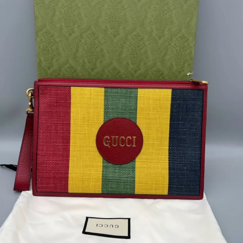 Gucci 編織彩虹手拿包,全新 有塵袋,盒子,可送禮-0