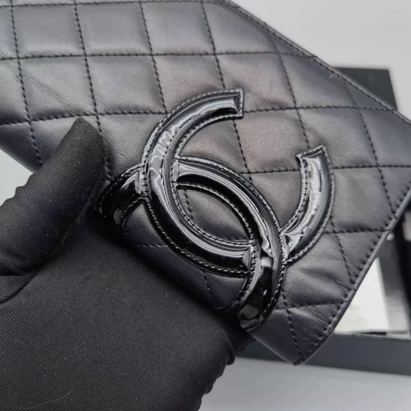 CHANEL 康朋錢包長夾 玫紅內裡 卡位多，很新，配件有卡以及盒子-1