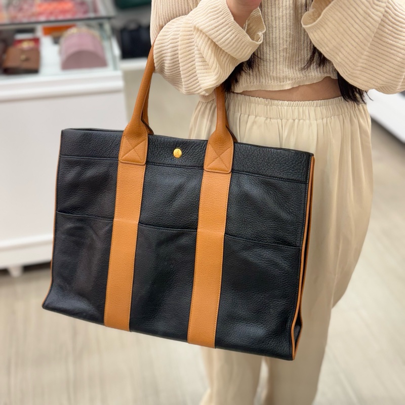 Hermès 皮革手提包-4