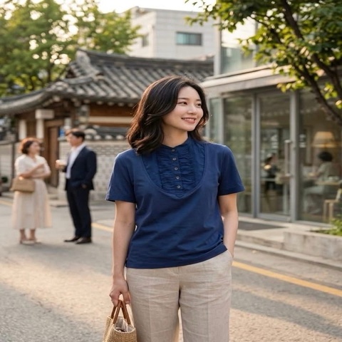 BURBERRY  倫敦 藍紫色滾邊拼接上衣