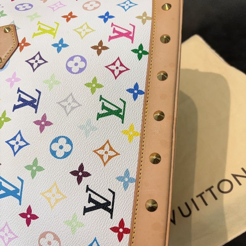 LV 村上隆alma白三彩絕版鉚釘貝殼包 尺寸30×23×16(其他尺寸款式私訊喔)-3