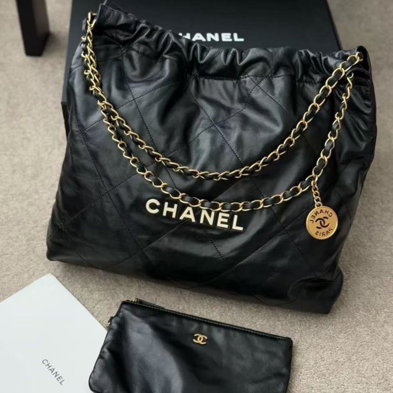 CHANEL 牛皮 22BAG 中號 全新配件齊全-0