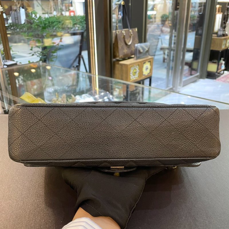 CHANEL CF25 黑金荔枝皮 燙金掉色 配件塵袋 細節私訊詢問-6