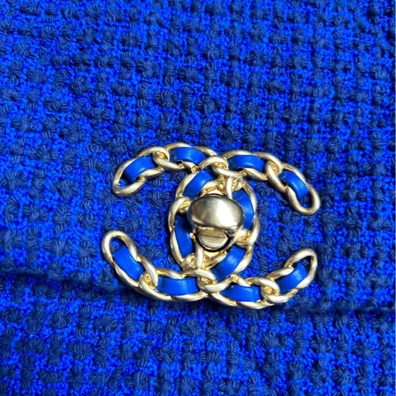 Chanel 19bag寶藍色 菱格鏈條包 31開 尺寸30×21×8.5cm,配件防塵袋,原盒子 98成新 誠可議-1