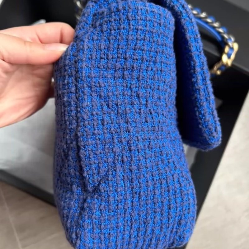 Chanel 19bag寶藍色 菱格鏈條包 31開 尺寸30×21×8.5cm,配件防塵袋,原盒子 98成新 誠可議-5