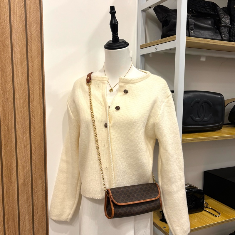 Celine Macadam Pouch 啡色凱旋門圓筒形腋下包 斜揹袋 送肩帶-4