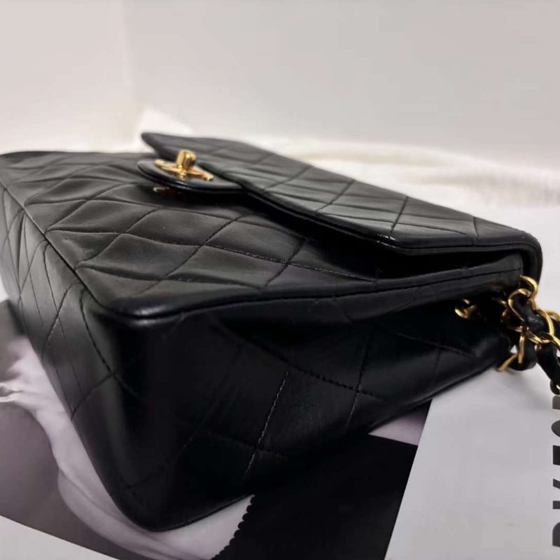 Chanel 羊皮方胖子20cm 卡標塵袋齊全 經典款值得擁有-6