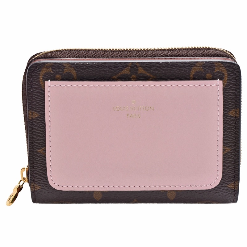 Louis Vuitton經典Lou系列Monogram印花拉鍊短夾(芭蕾粉色)-5