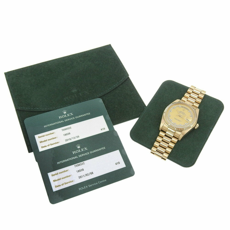 勞力士星期日曆型腕錶,3055 型機芯,18038LB,18K 黃金,1982 年,自動上鍊,模擬顯示,金色錶盤,男士-10