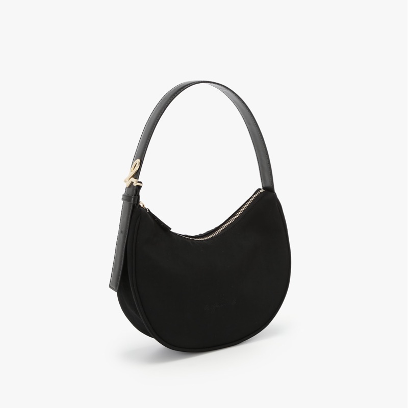 Agnes b.黑色彎月肩背包 全新-7