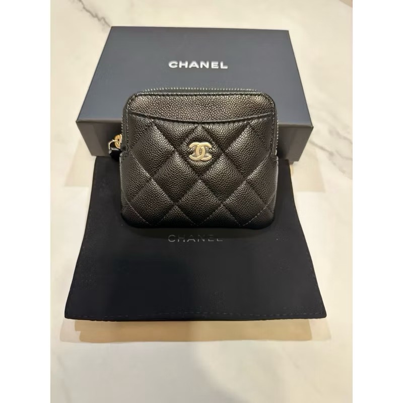 Chanel 吐司零錢包 卡夾 卡包 黑金荔枝-6