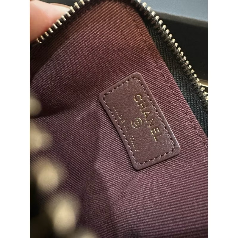 Chanel 吐司零錢包 卡夾 卡包 黑金荔枝-9