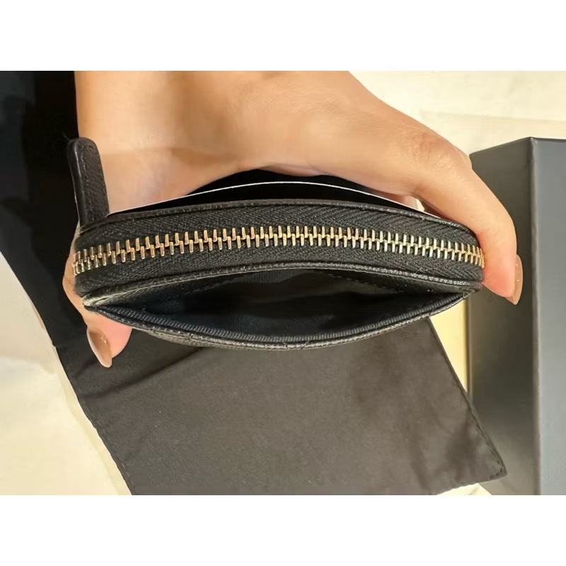 Chanel 吐司零錢包 卡夾 卡包 黑金荔枝-10