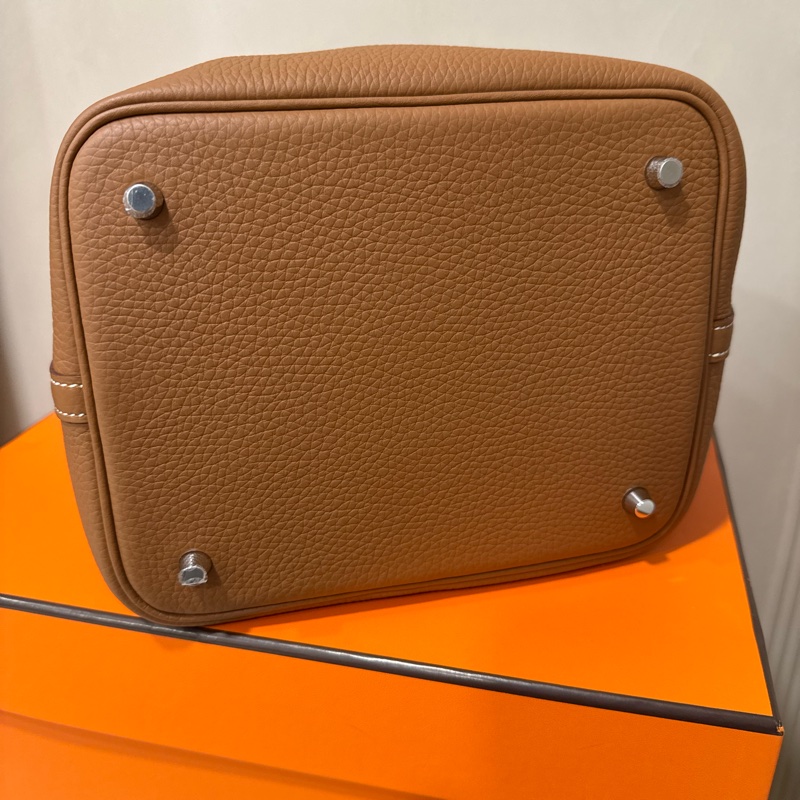 hermes 愛馬仕 picotin 22 菜籃子 金棕銀扣-1