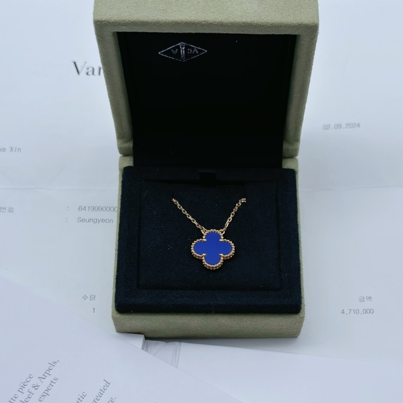 VCA梵克雅寶藍瑪瑙四葉草項鍊
中號-0
