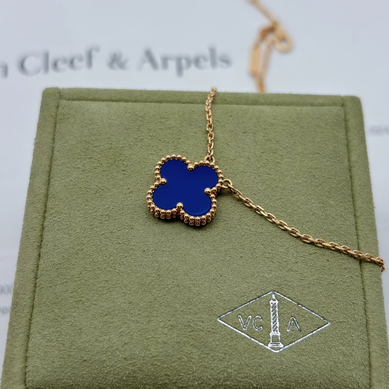 VCA梵克雅寶藍瑪瑙四葉草項鍊
中號-3