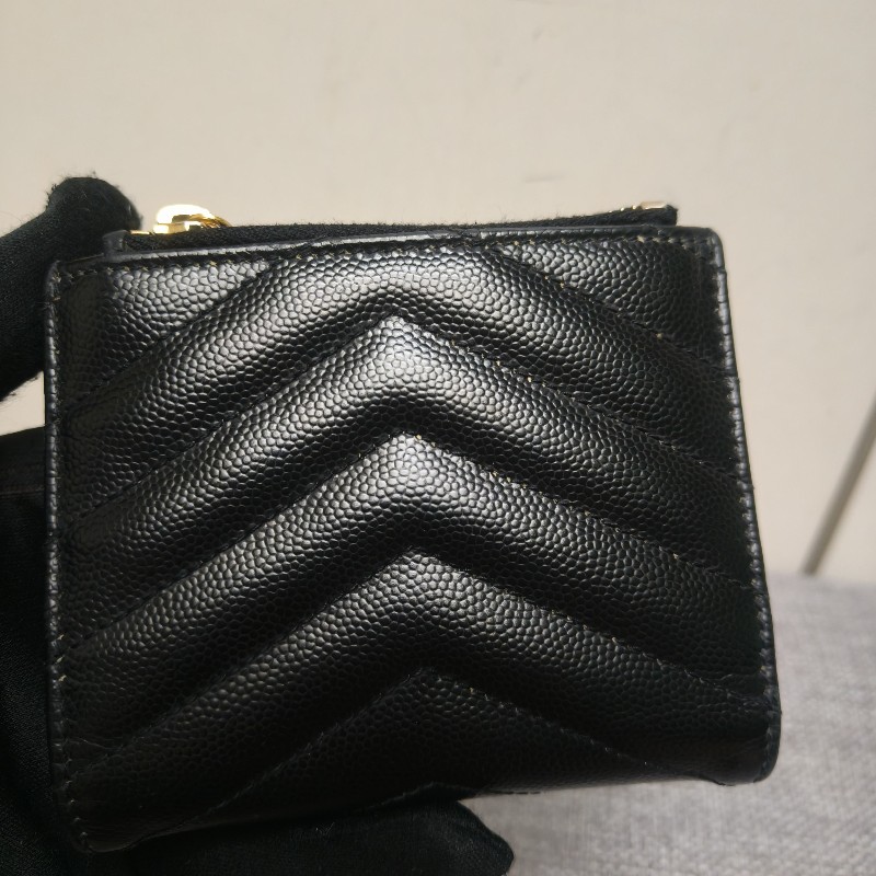 🔥10/3-10/31週年慶🔥【超狂優惠】✨YSL✨SAINT LAURENT （附盒/防塵袋）聖羅蘭 黑金 魚子醬 短夾 皮夾 錢包/二手精品/二手皮夾/保證正品🌳二手樹屋🌳-3