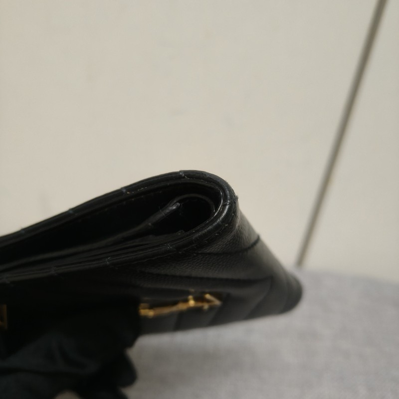 🔥10/3-10/31週年慶🔥【超狂優惠】✨YSL✨SAINT LAURENT （附盒/防塵袋）聖羅蘭 黑金 魚子醬 短夾 皮夾 錢包/二手精品/二手皮夾/保證正品🌳二手樹屋🌳-9