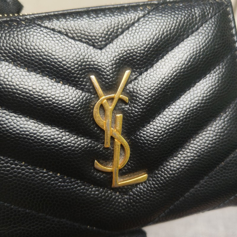 🔥10/3-10/31週年慶🔥【超狂優惠】✨YSL✨SAINT LAURENT （附盒/防塵袋）聖羅蘭 黑金 魚子醬 短夾 皮夾 錢包/二手精品/二手皮夾/保證正品🌳二手樹屋🌳-11